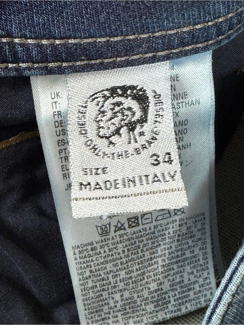Diesel Narrot T Zip Fly Stretch Distressed Jeans JogJeans Men's Size 34 Italy